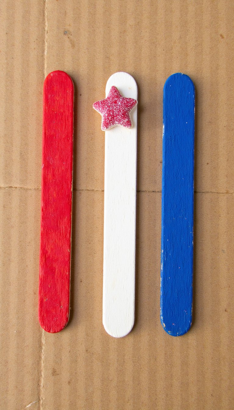 4. Popsicle Stick Mini Flags