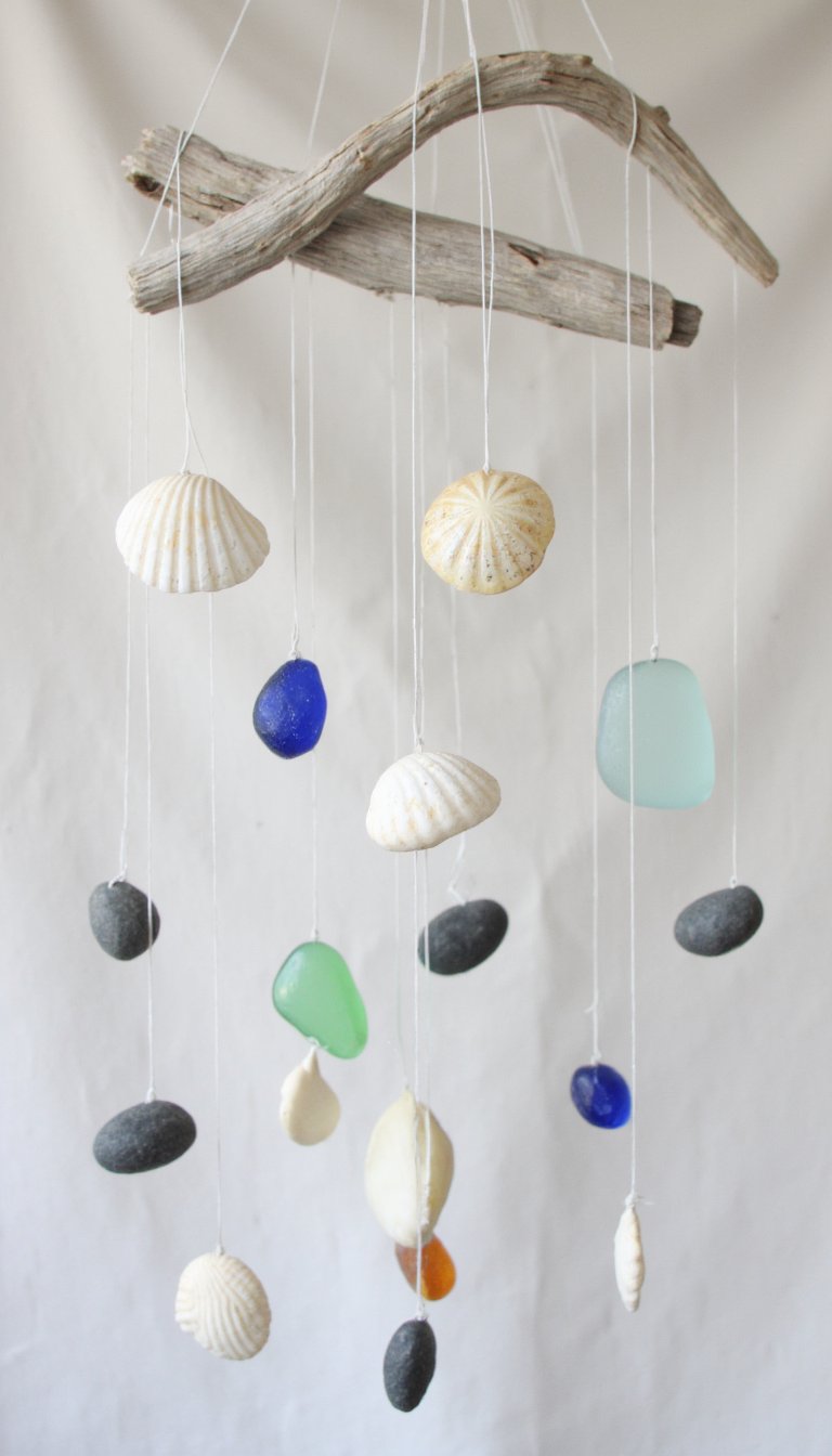 15. Shell and Sea Glass Mobiles