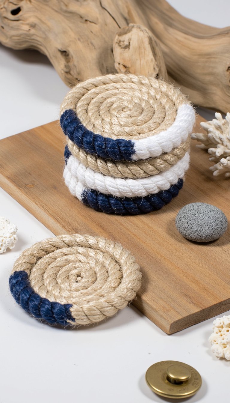 6. Nautical Rope Coasters