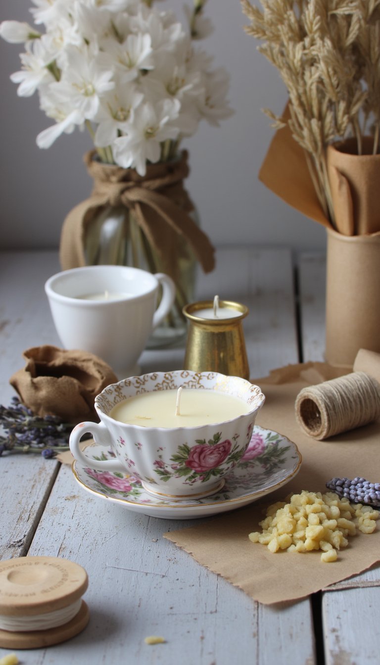 24. Mini Candles in Tea Cups