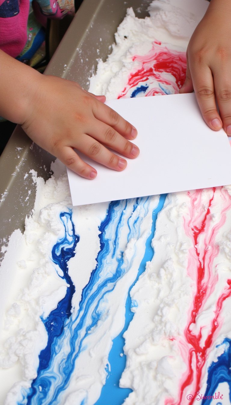 12. Shaving Cream Fireworks Marbling
