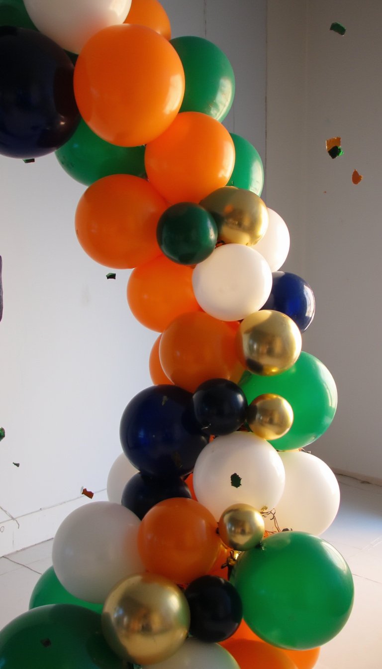 3. Floating Tri-Color Balloon Garland