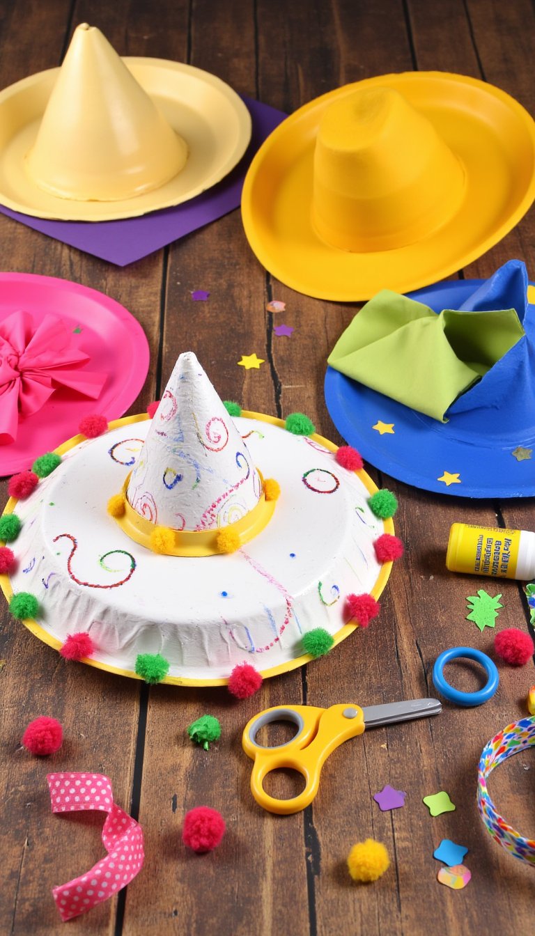 2. Mini Paper Plate Sombreros