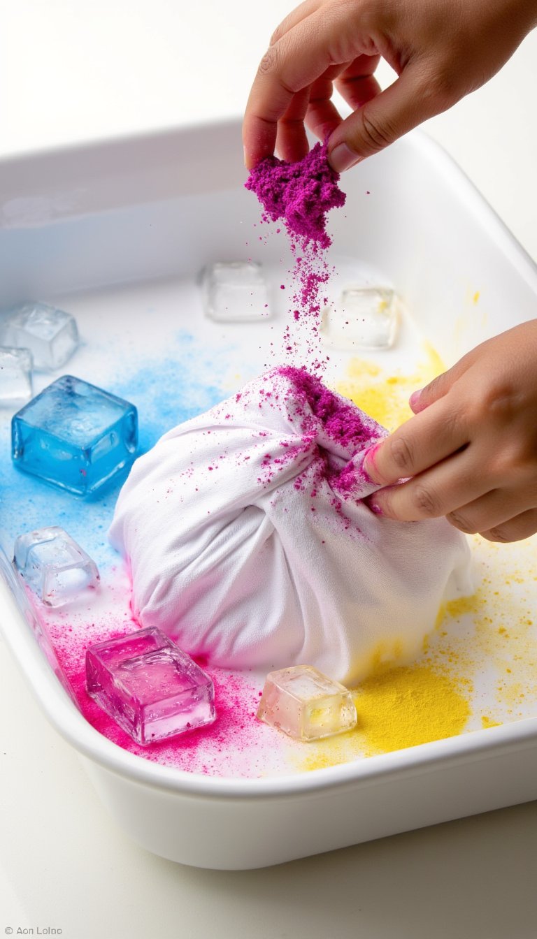 3. Ice Cube Tie-Dye T-Shirts