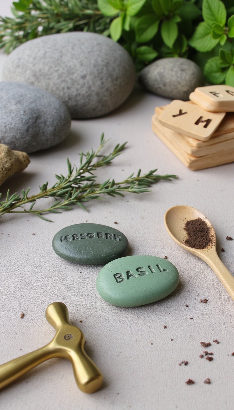 4. Hand-Stamped Garden Markers