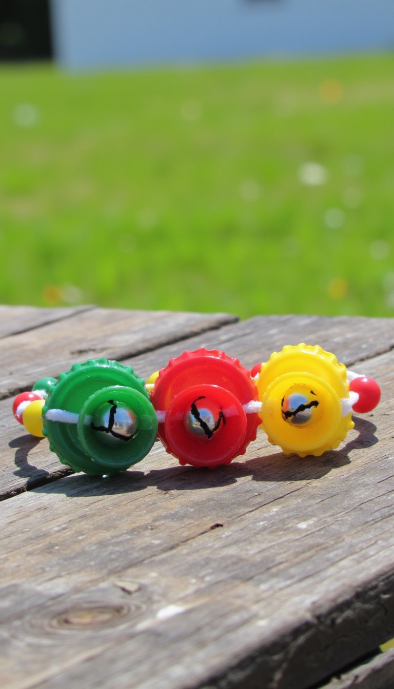 10. Bottle Cap Jingle Bell Bracelets