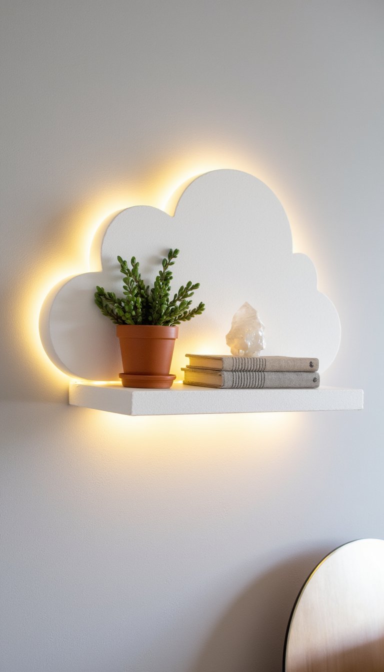 4. Cloud Shelf with LED Strips