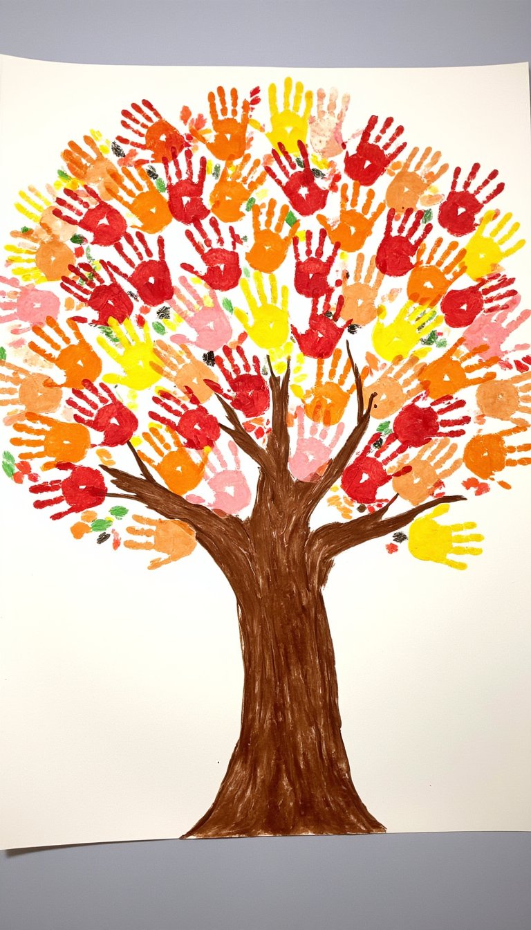 16. Handprint Keepsake Tree