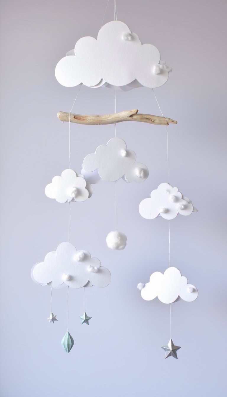 2. Floating Paper Cloud Mobile