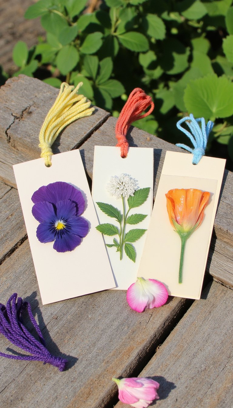 16. Nature Pressed Flower Bookmarks