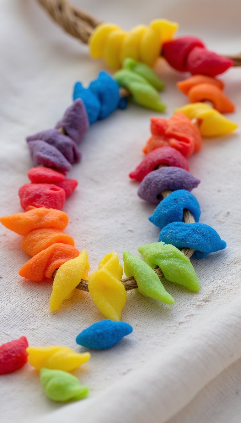 2. Rainbow Dyed Pasta Necklaces