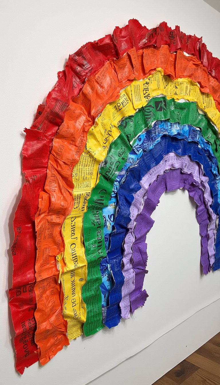 6. Magazine & Newspaper Rainbow Collage