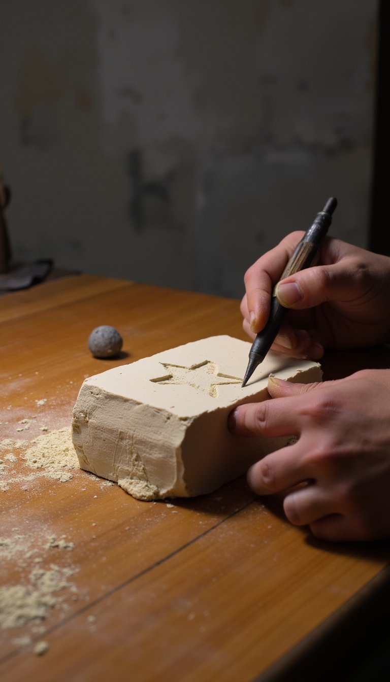 15. Clay Stamp Carvings