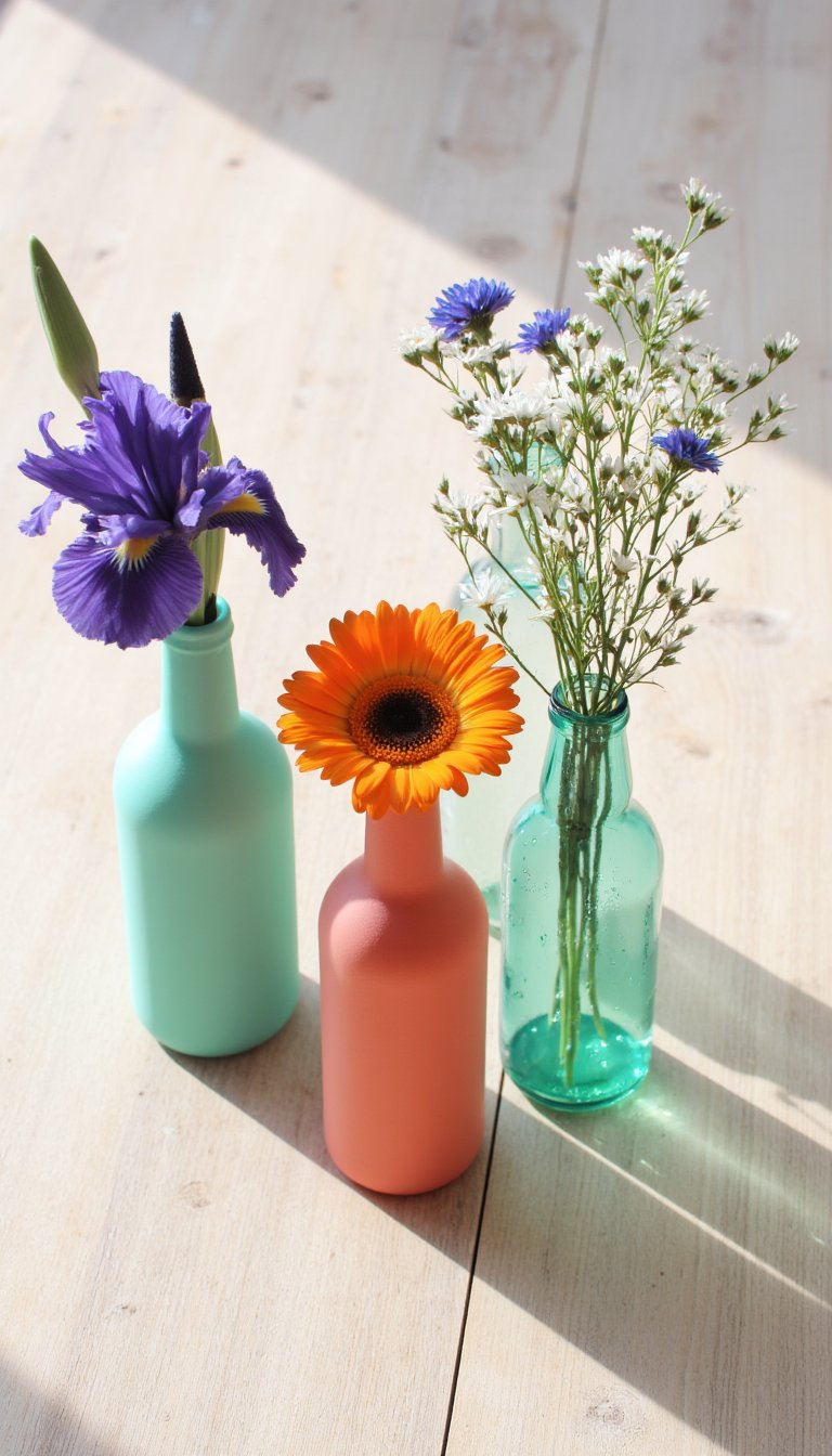 5. Upcycled Bottle Bud Vases