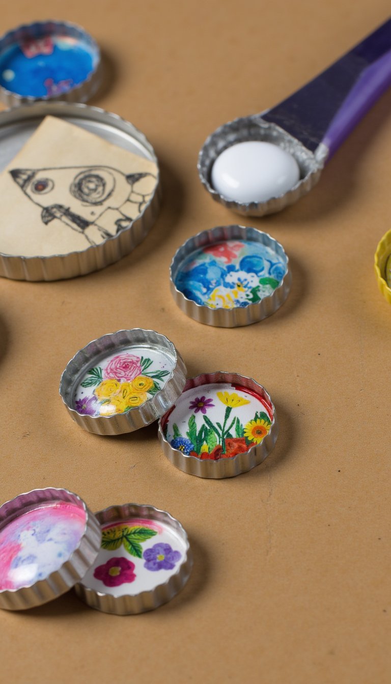 27. Bottle Cap Magnets
