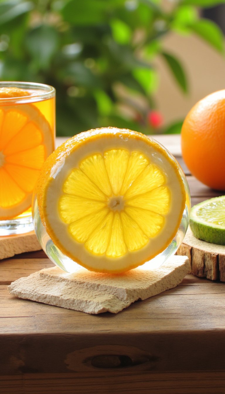 5. Citrus Slice Coasters with Resin