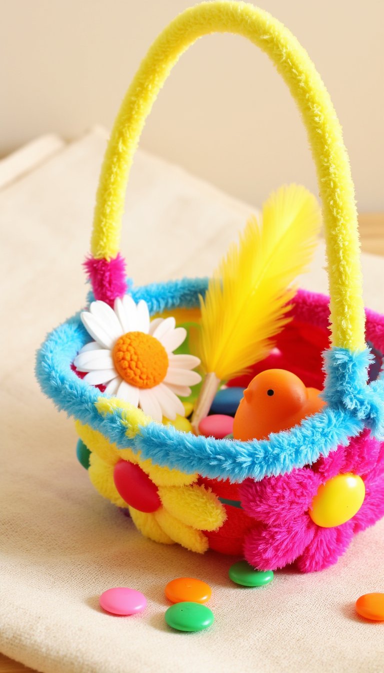 10. Pipe Cleaner and Bead Basket