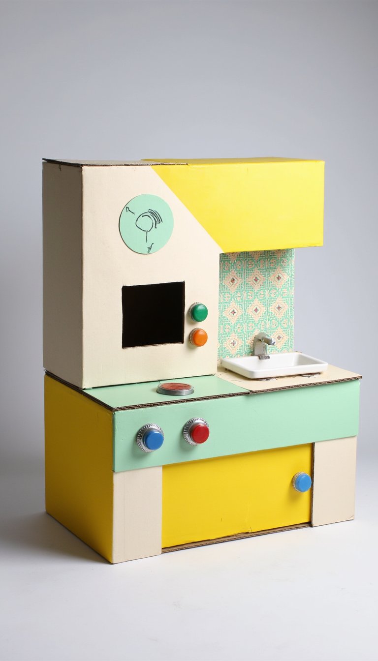 1. The "Why-Didn't-I-Think-of-That" Cardboard Play Kitchen