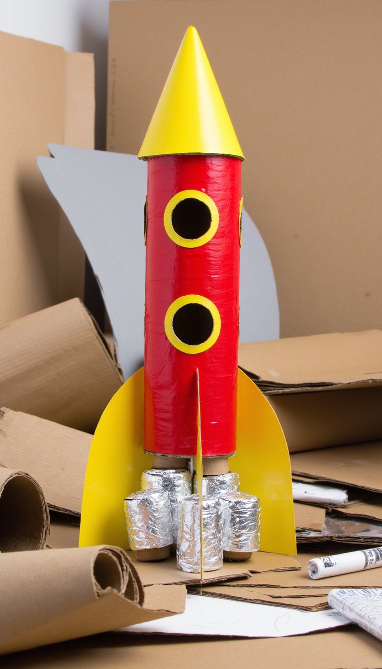16. Cardboard Rocketship
