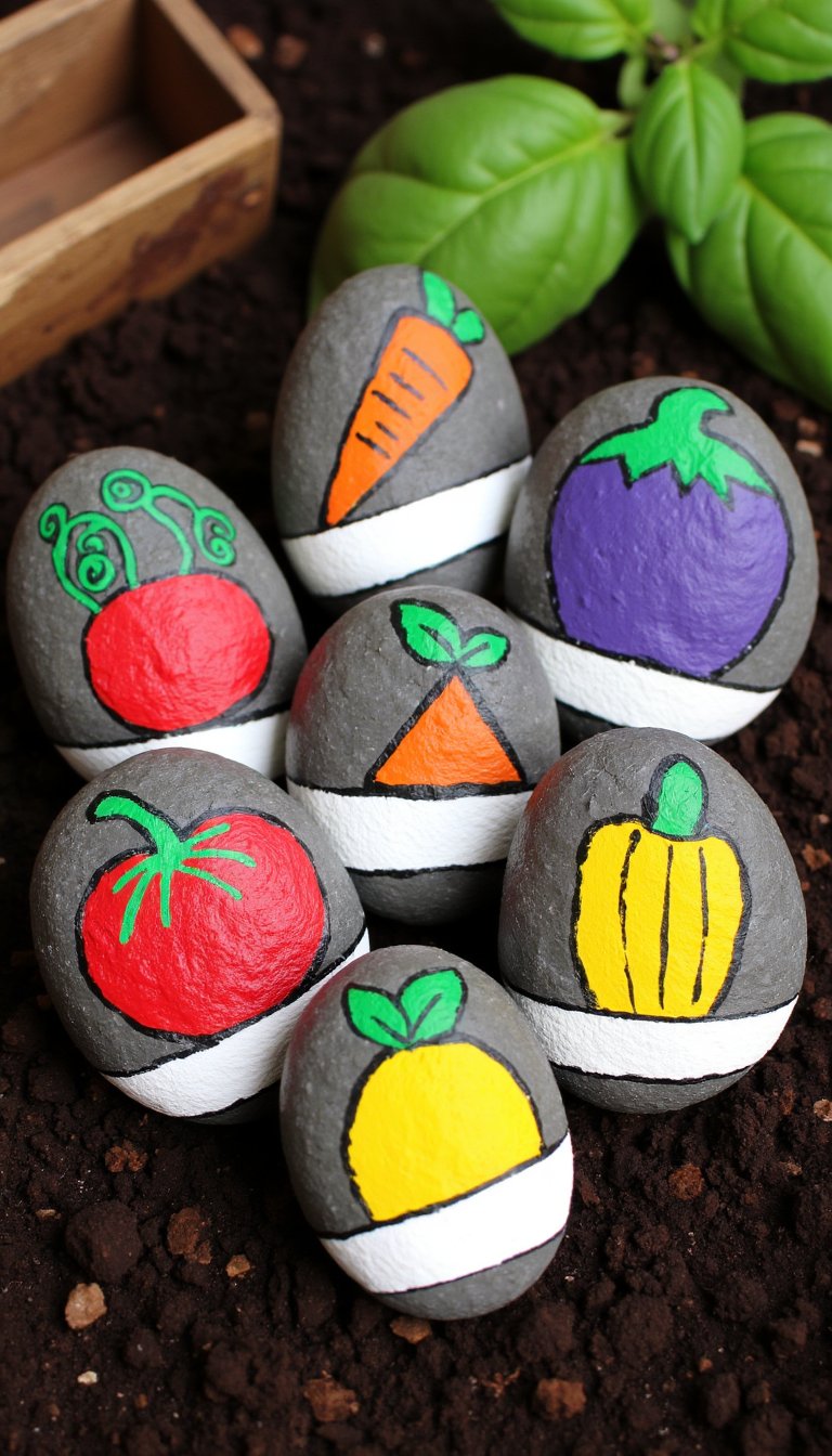 4. Painted Rock Garden Markers