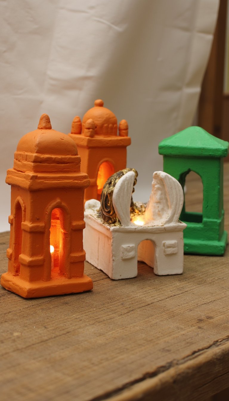 10. Clay Diya Miniature Monuments