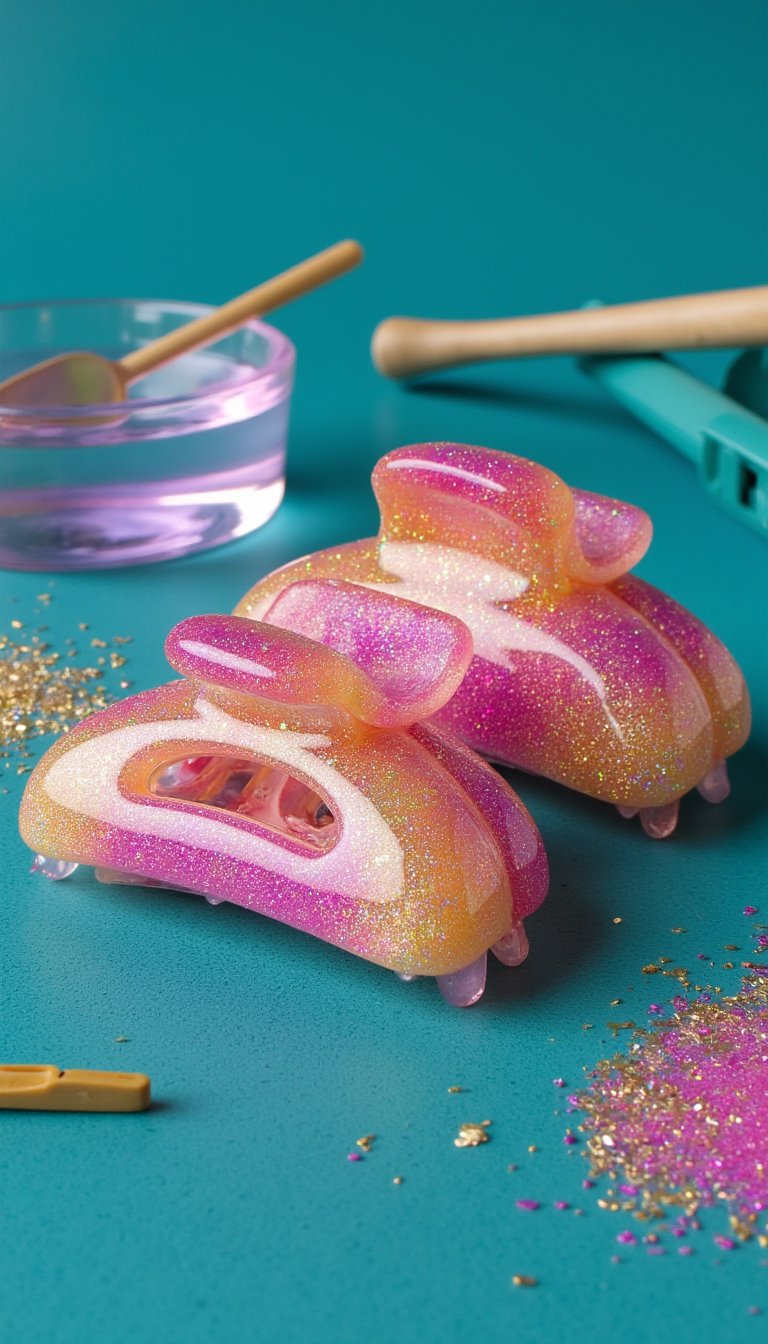 5. Glitter Hair Claw Clips