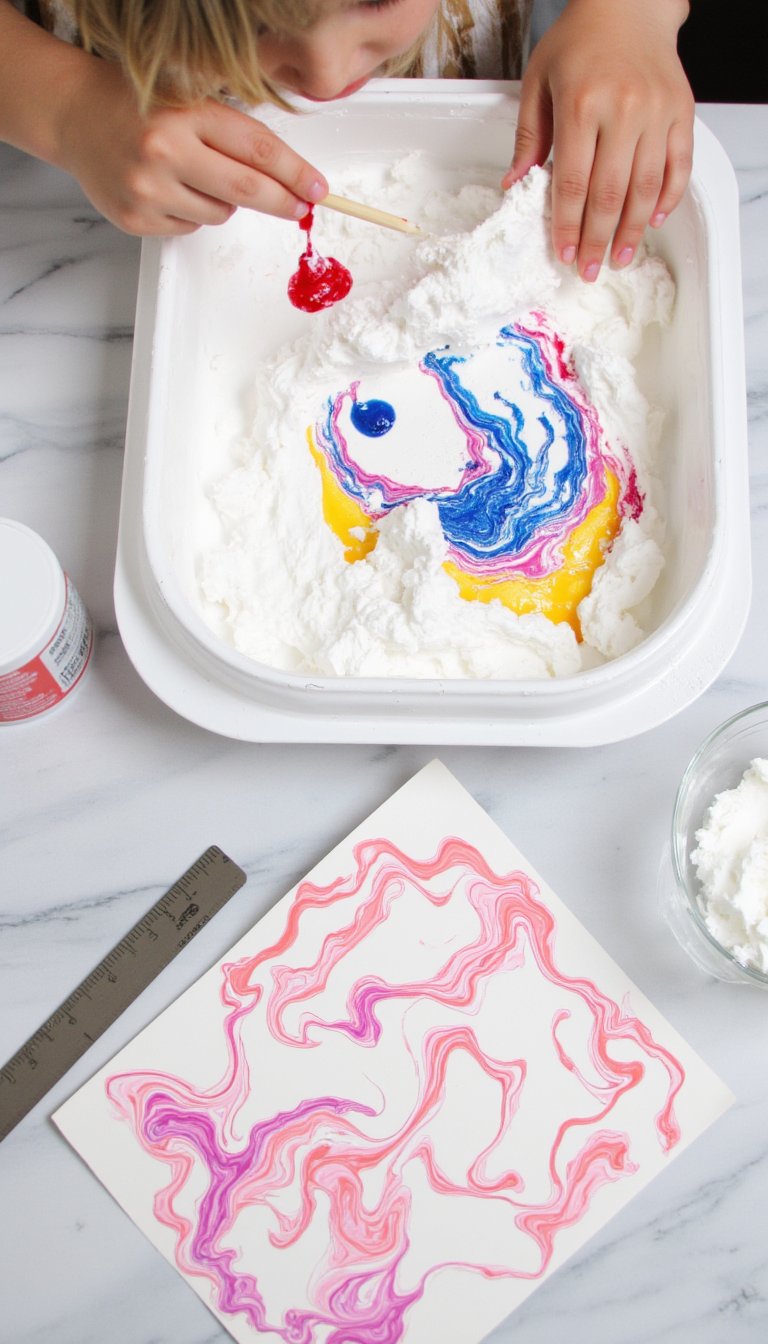 20. Shaving Cream Marbling