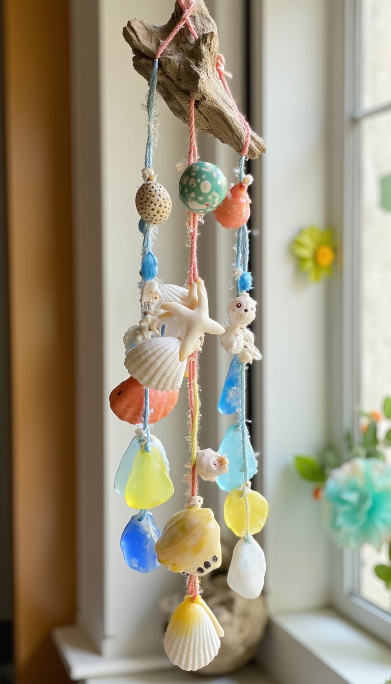 10. Shell & Sea Glass Wind Chimes