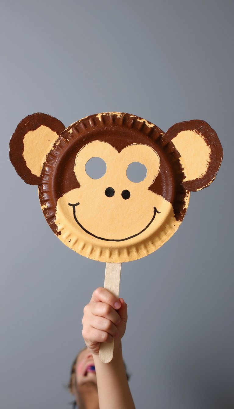 1. Paper Plate Monkey Mask
