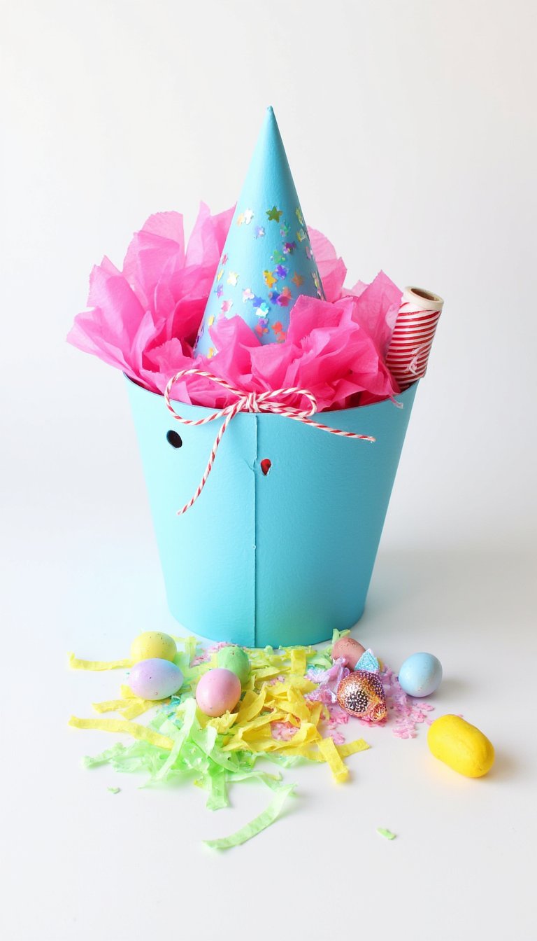 14. Festive Party Hat Basket