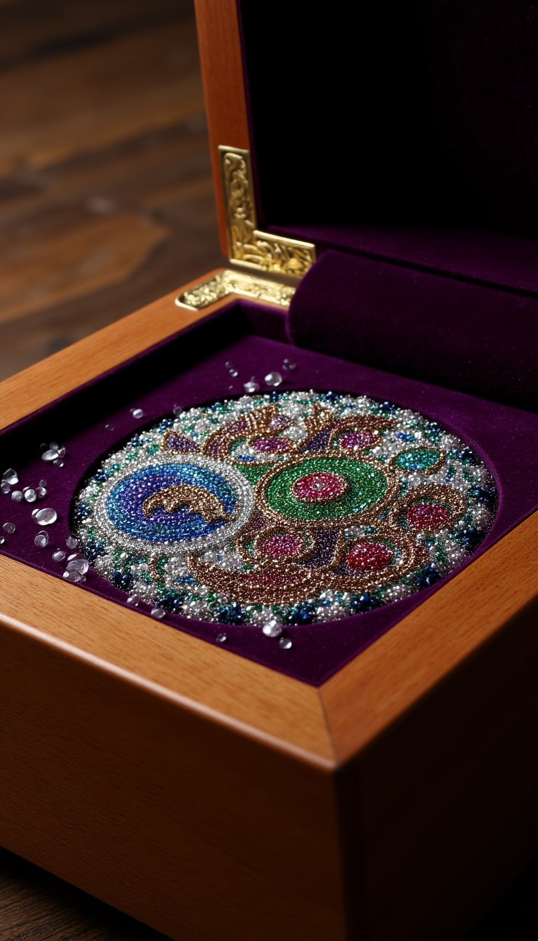 24. A Jewelry Box with a Beaded Inlay