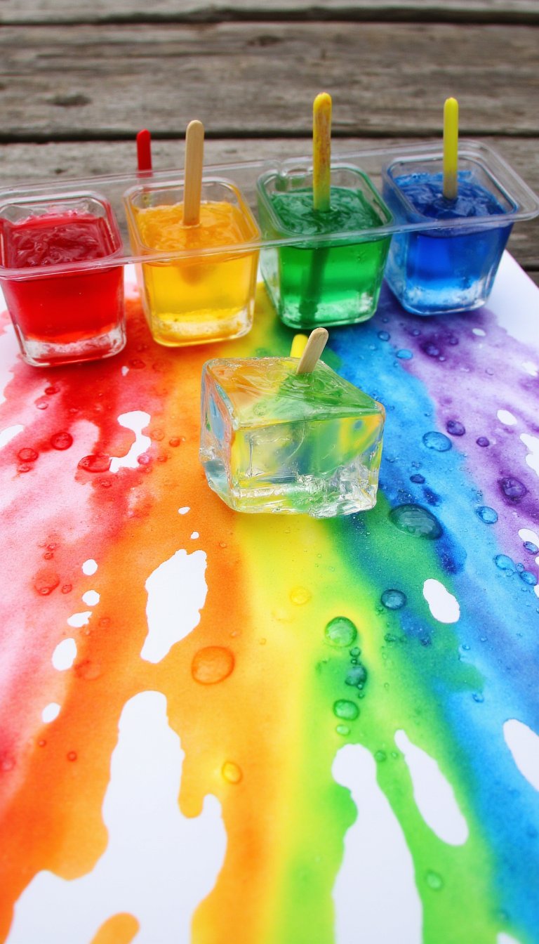22. Frozen Rainbow Ice Painting