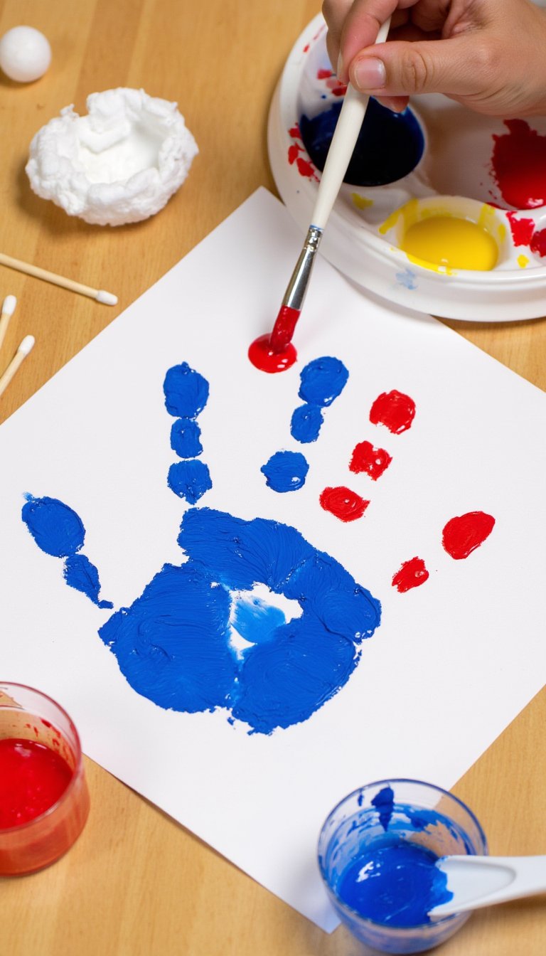 4. Handprint American Flag