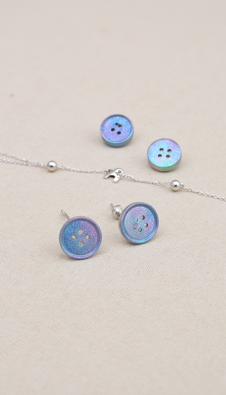 18. Sparkly Button Earrings