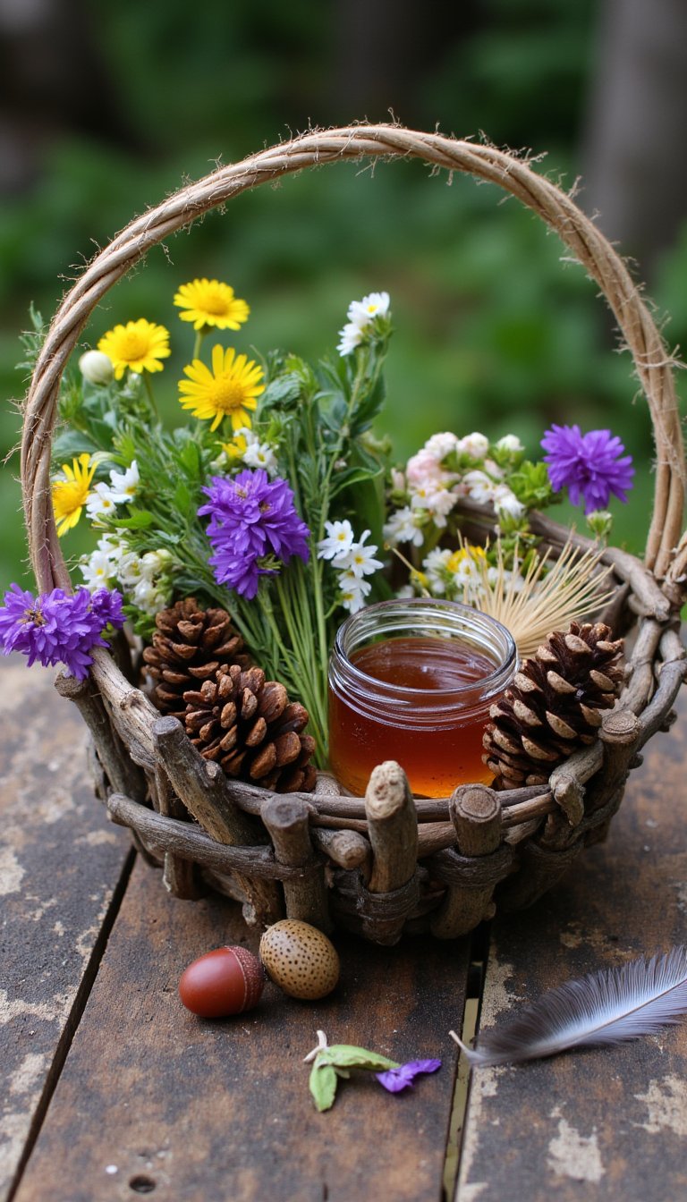 10. Nature-Themed Twig Basket