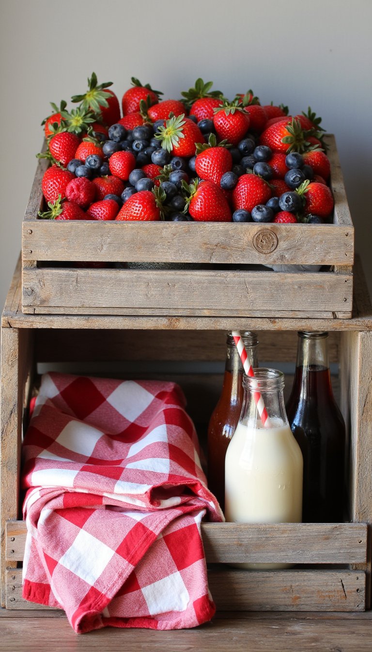 7. Patriotic Produce Crate Display