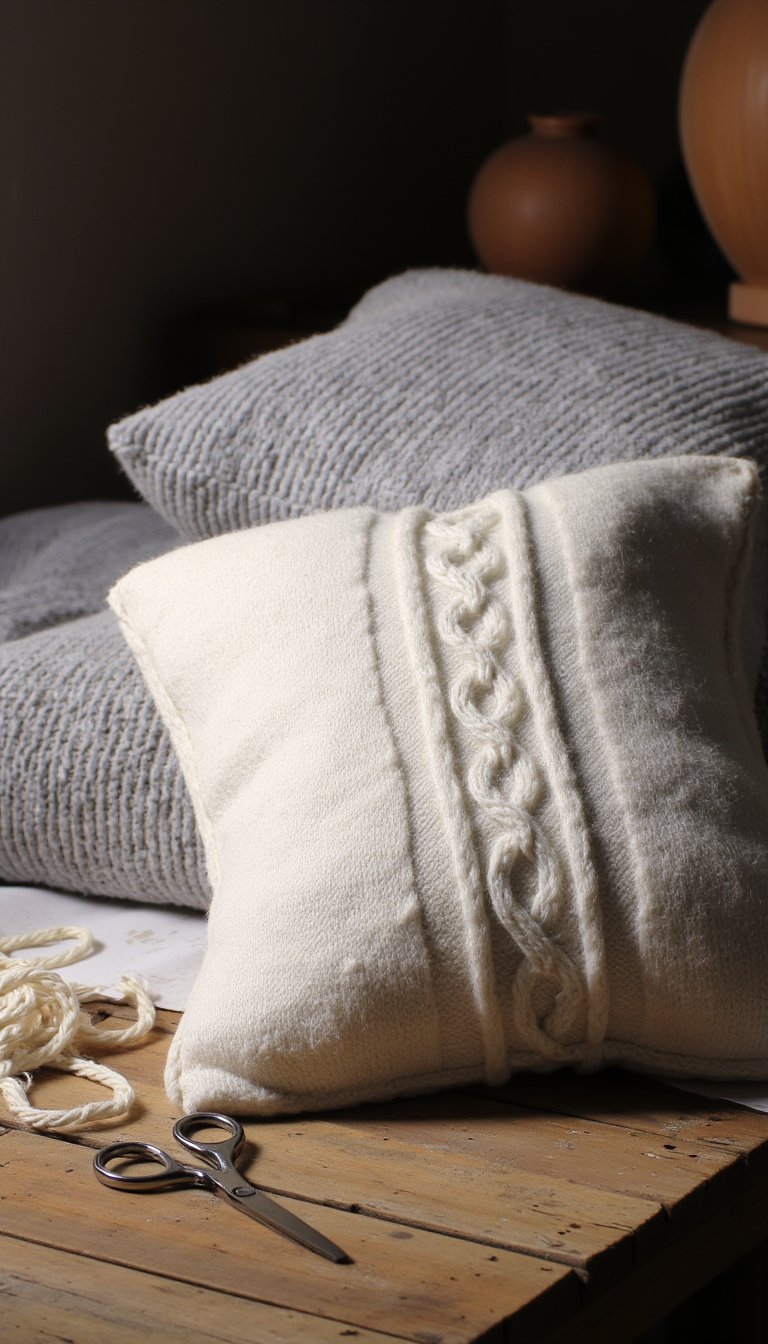 27. Upcycled Sweater Pillows