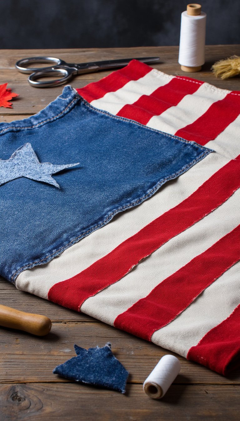 9. Upcycled Denim Flag