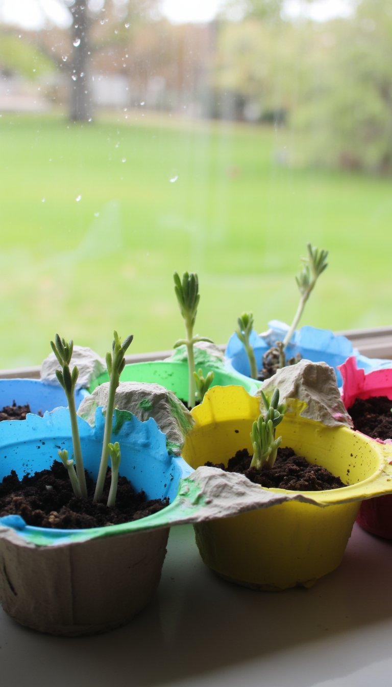 10. Egg Carton Seed Starter Gardens