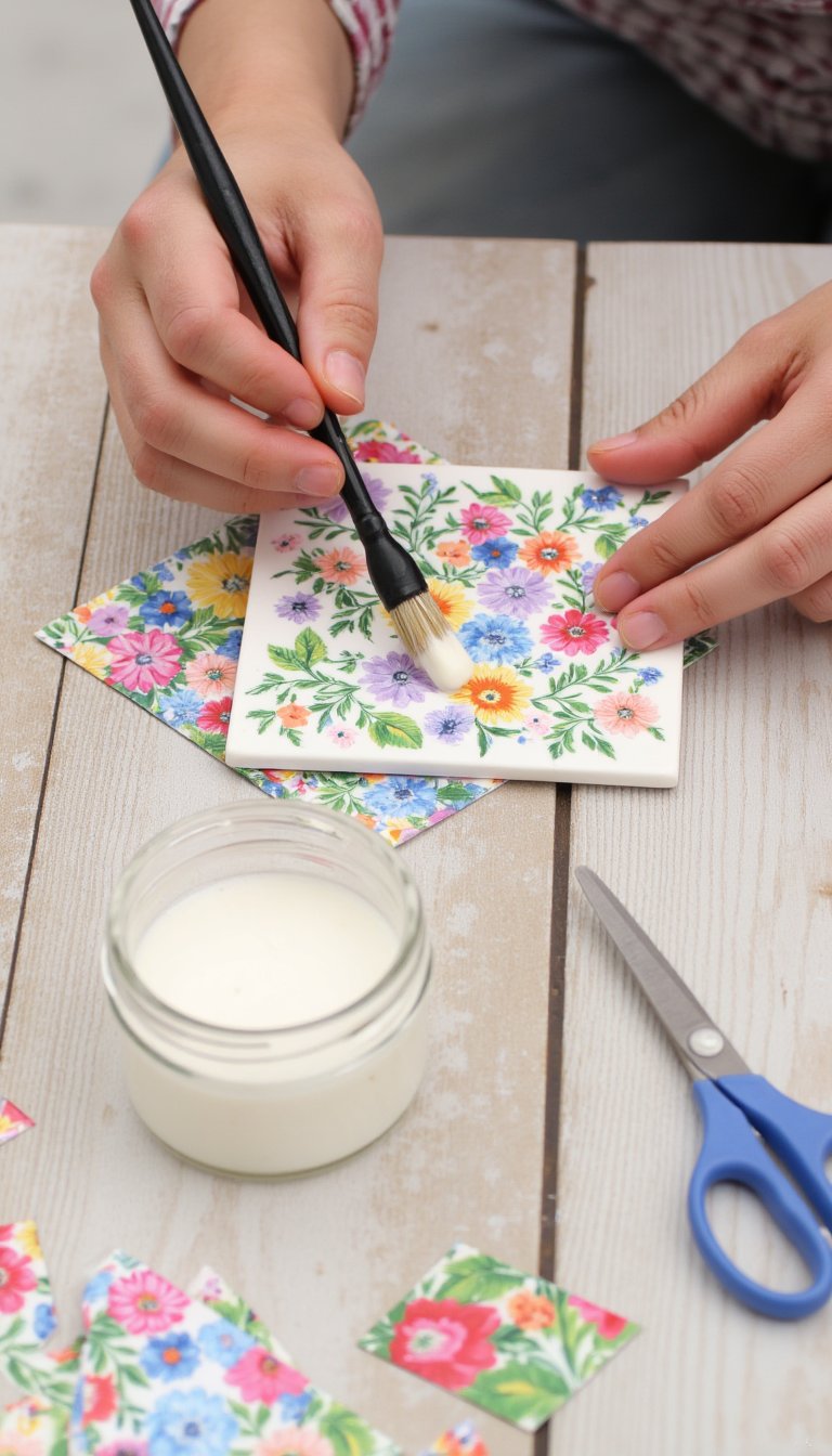 5. Decoupage Coasters