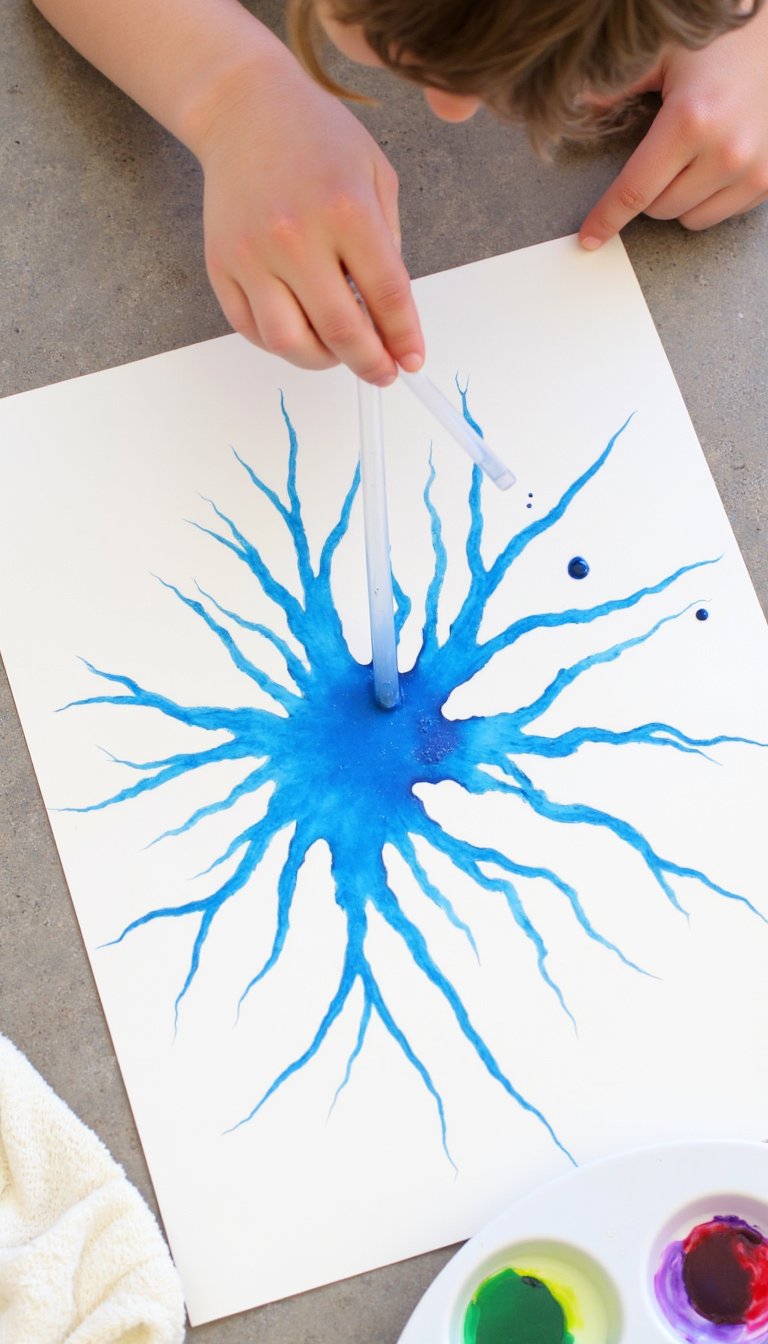 27. Straw Blown Paint Art