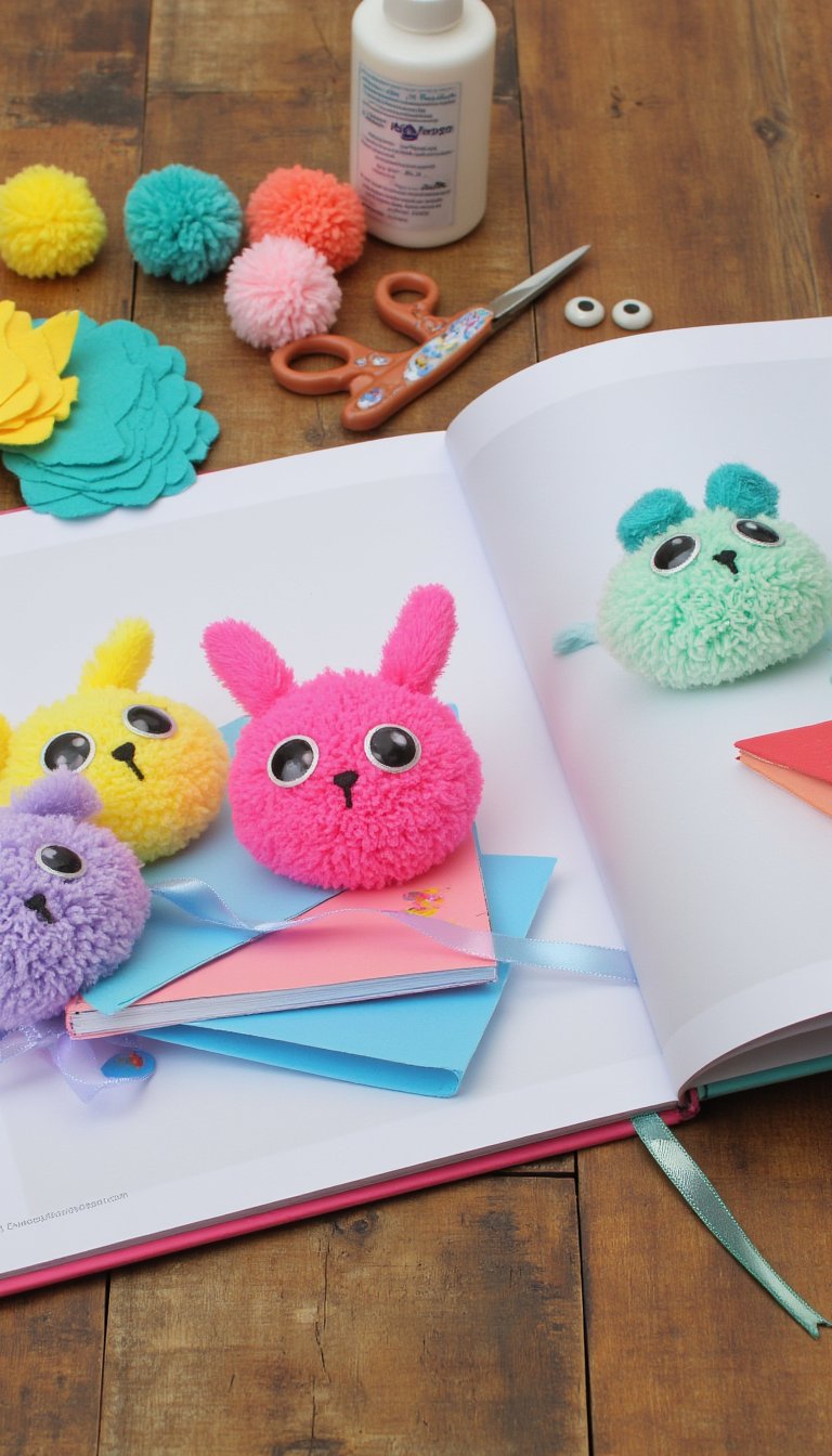 2. Pom-Pom Bookmark Buddies