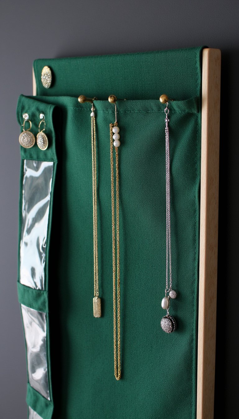 28. DIY Fabric Jewelry Organizer