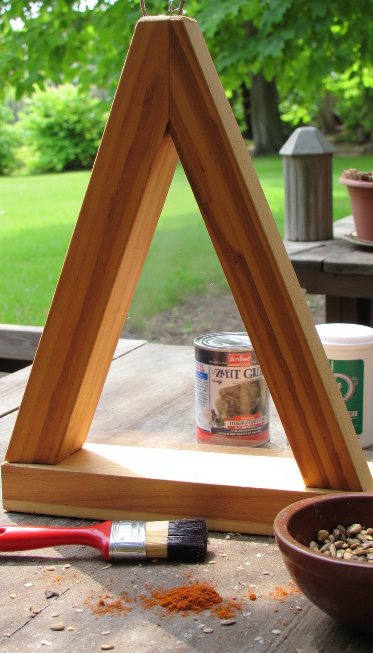 10. Construct a Modern Bird Feeder from Scrap Wood