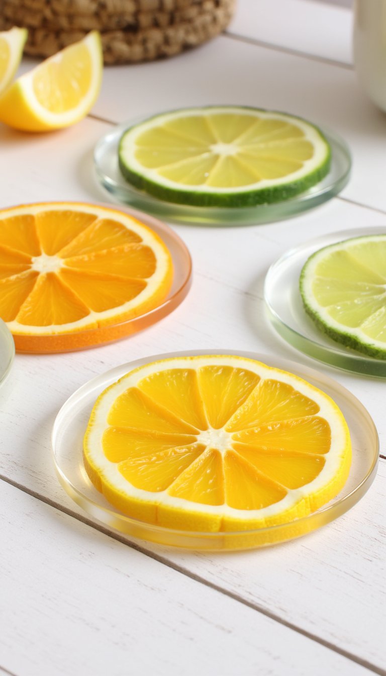 7. Citrus-Slice Coasters with Resin