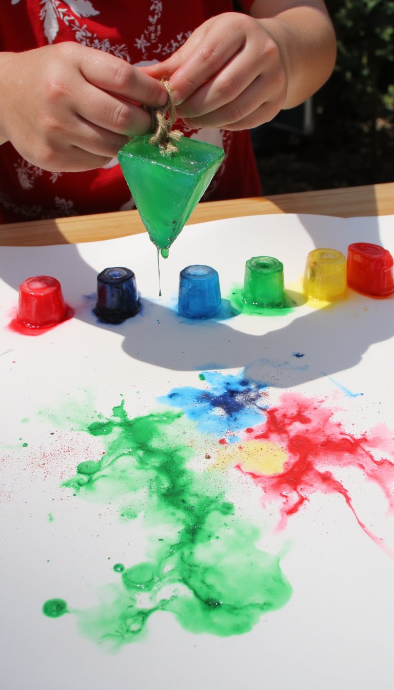 8. Ice Cube "Ornament" Painting