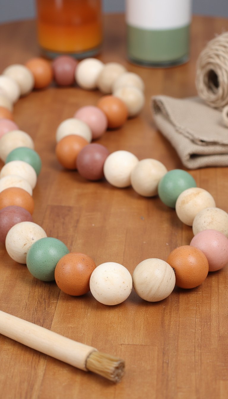 2. Dip-Dyed Wooden Bead Garland