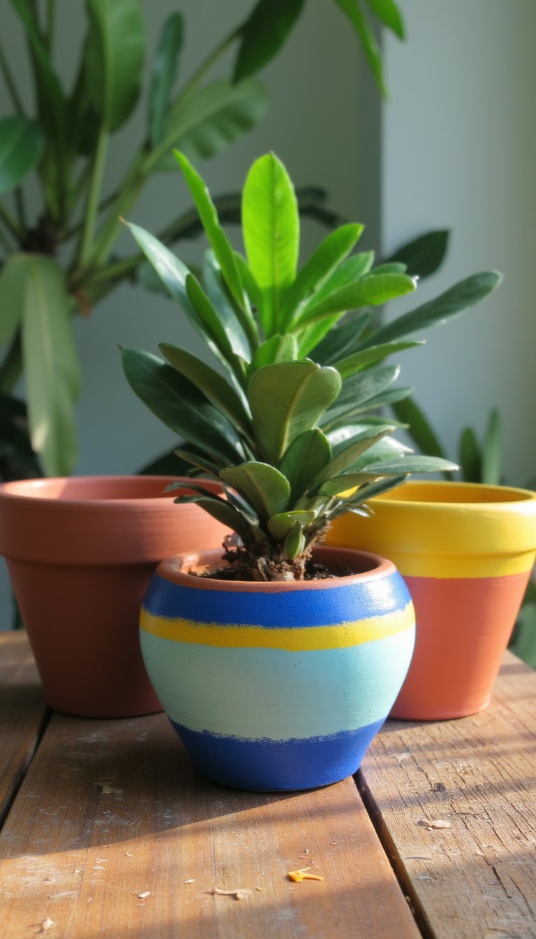 18. Painted Terracotta Plant Pots