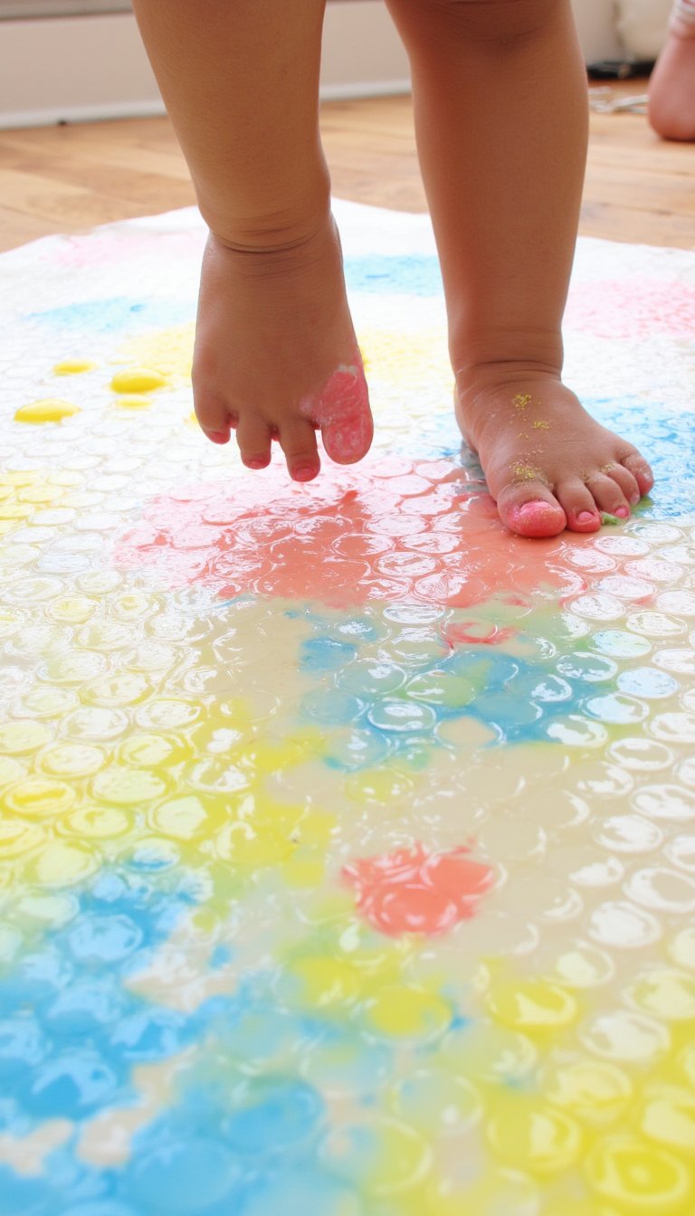 3. Bubble Wrap Stomp Painting