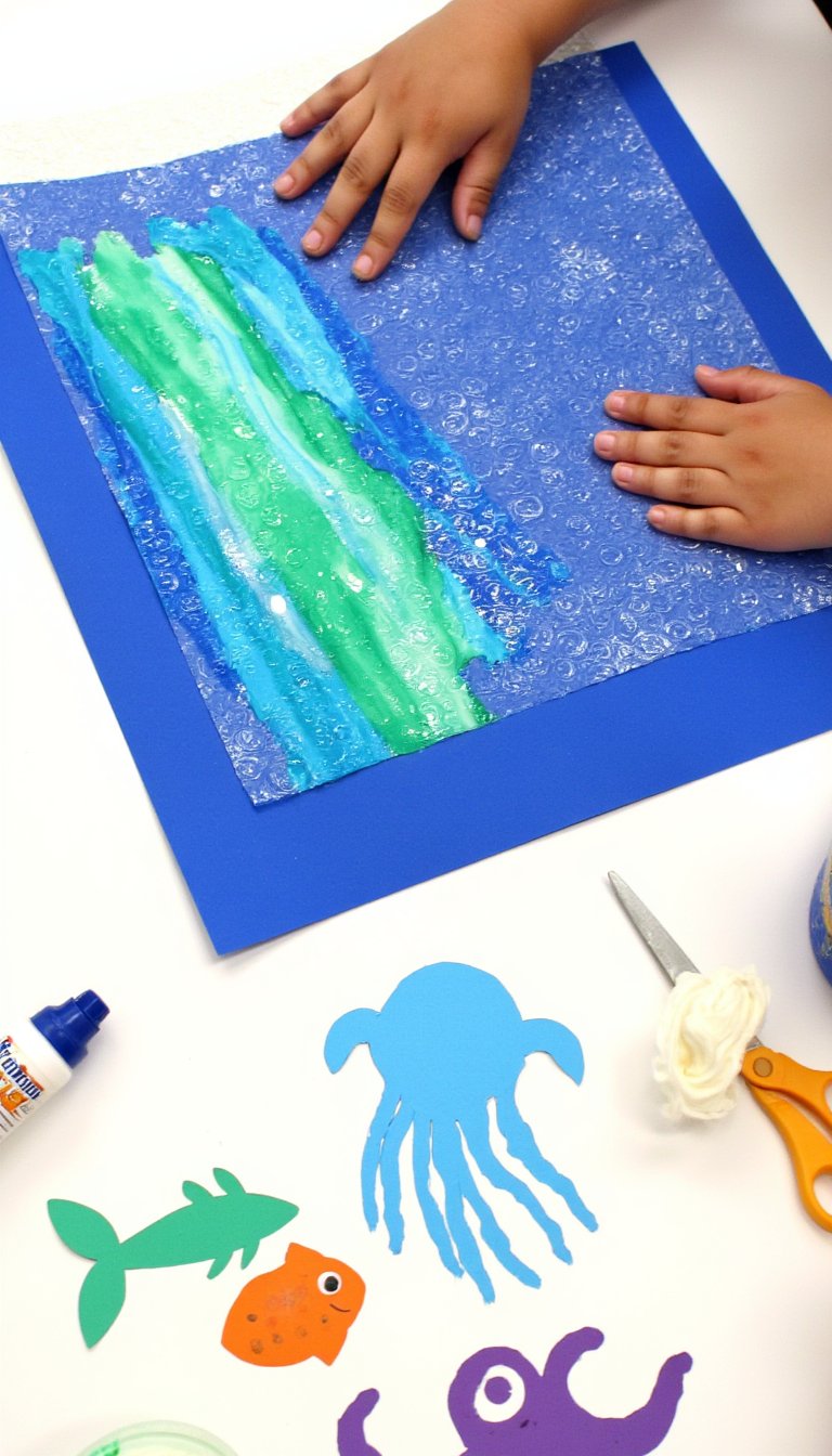 2. Bubble Wrap Printed Ocean Scene